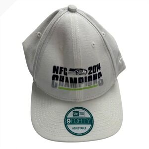 New Era 9FORTY Seattle Seahawks 2014 NFC Champions Hat Adjustable White Cap Mens